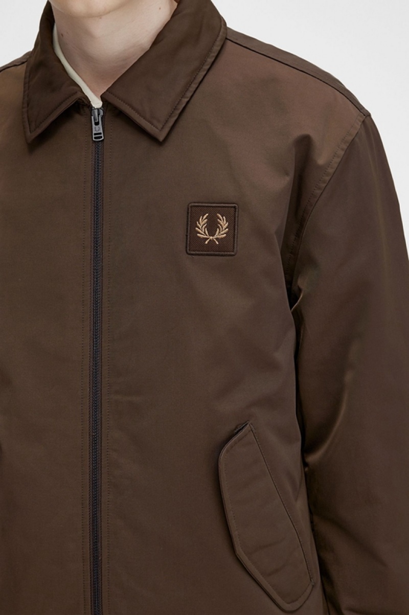 Fred Perry Quilted Zip Through Men's Jackets Brown | GBL-564803