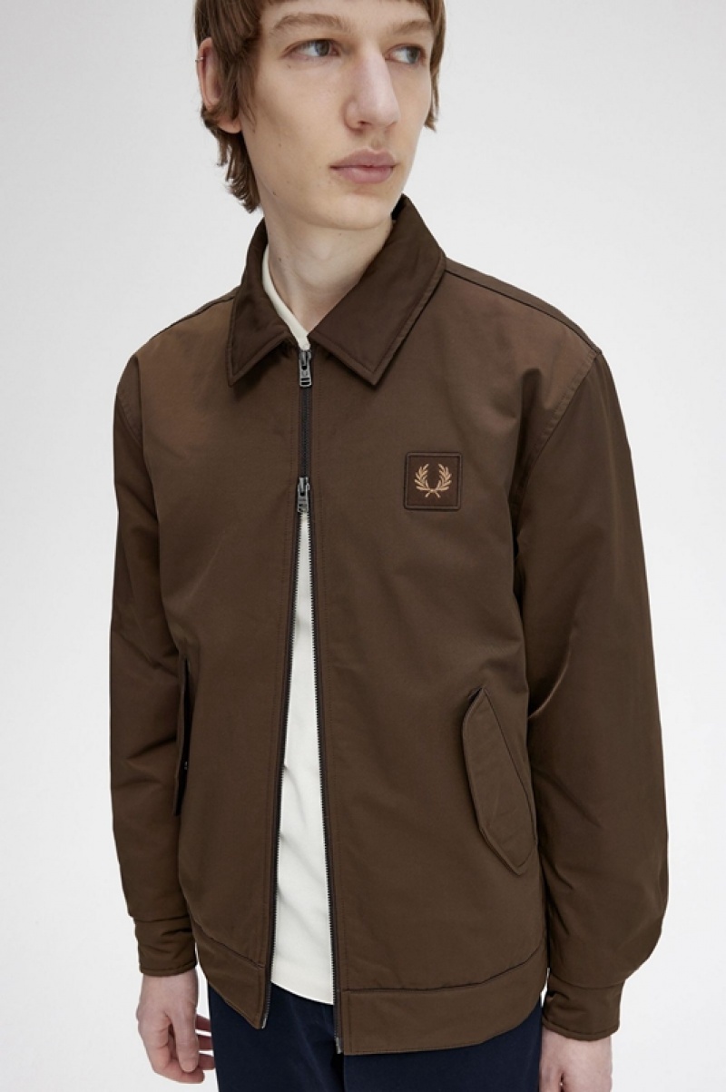 Fred Perry Quilted Zip Through Men's Jackets Brown | GBL-564803