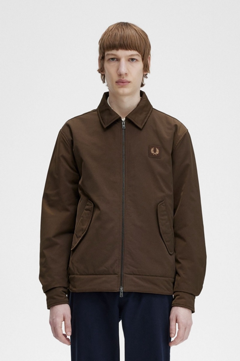 Fred Perry Quilted Zip Through Men\'s Jackets Brown | GBL-564803