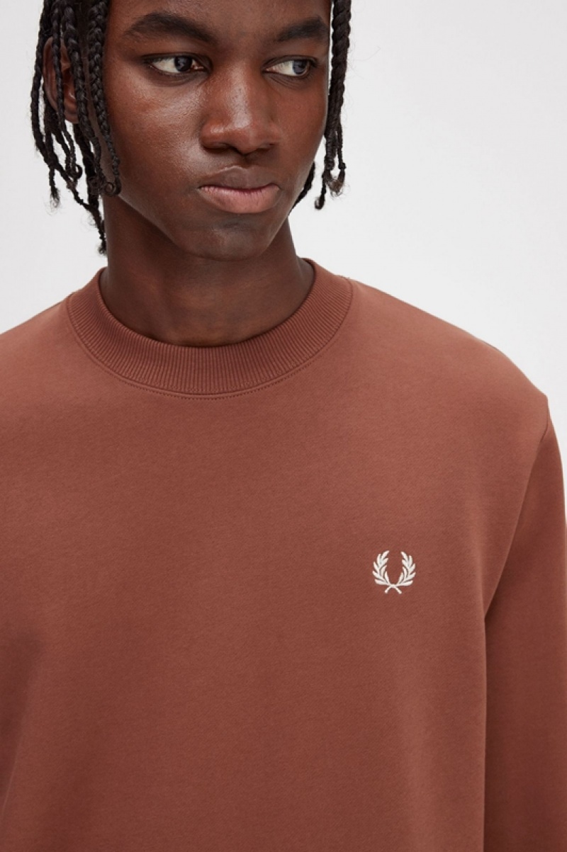 Fred Perry Rave Graphic Men's Sweatshirts Brown | DPO-894273