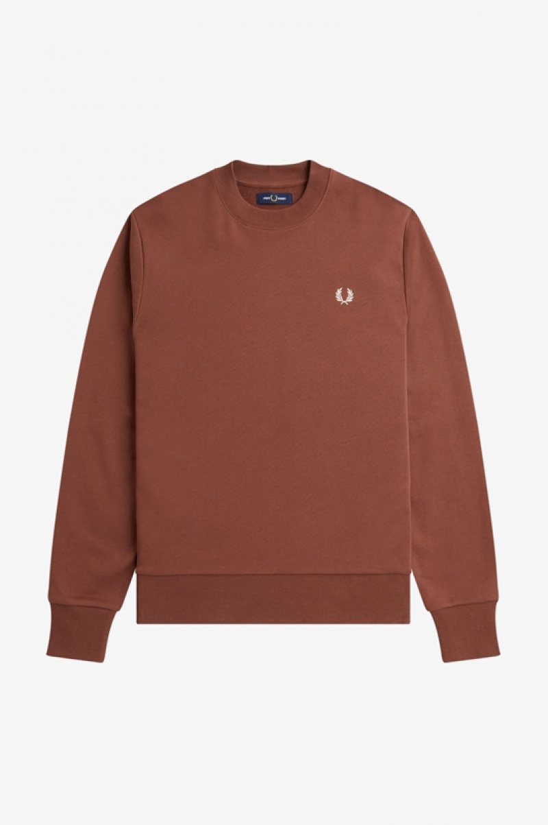 Fred Perry Rave Graphic Men's Sweatshirts Brown | DPO-894273