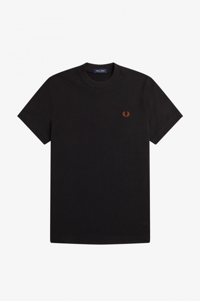 Fred Perry Rave Graphic Men's T Shirts Black | FAG-583961