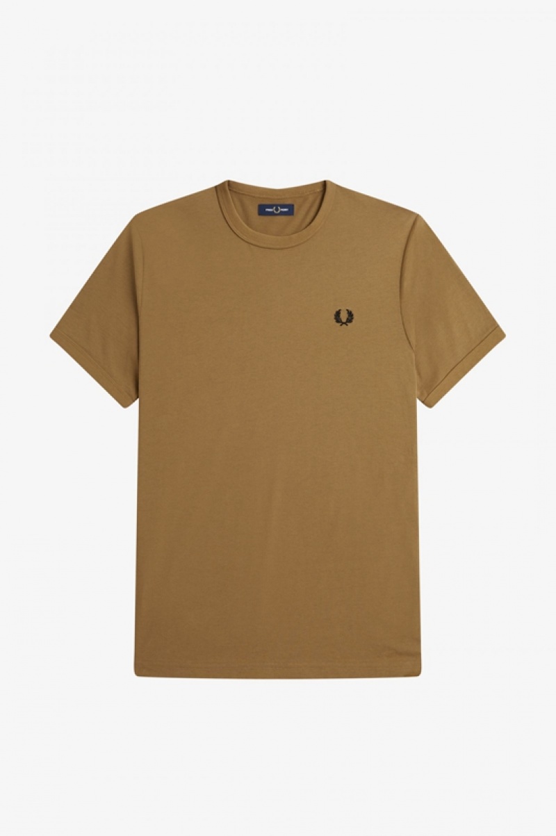 Fred Perry Ringer Men's T Shirts Grey | DML-902368