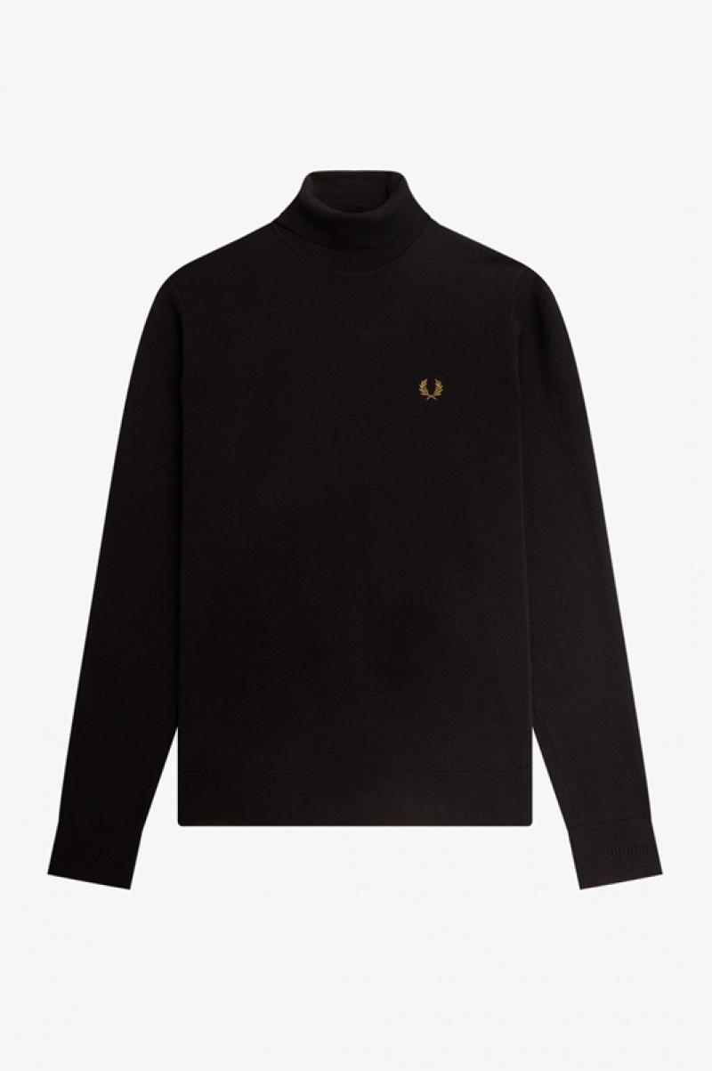 Fred Perry Roll Neck Men's Sweaters Navy | FQJ-387096