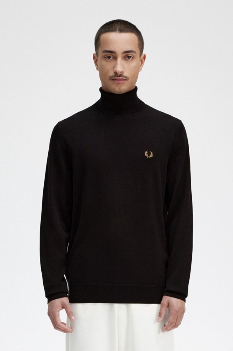 Fred Perry Roll Neck Men\'s Sweaters Navy | FQJ-387096