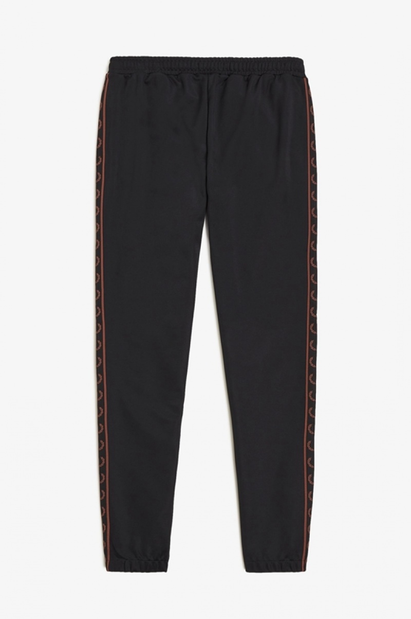 Fred Perry Seasonal Taped Track Men's Pants Black | HVT-129475