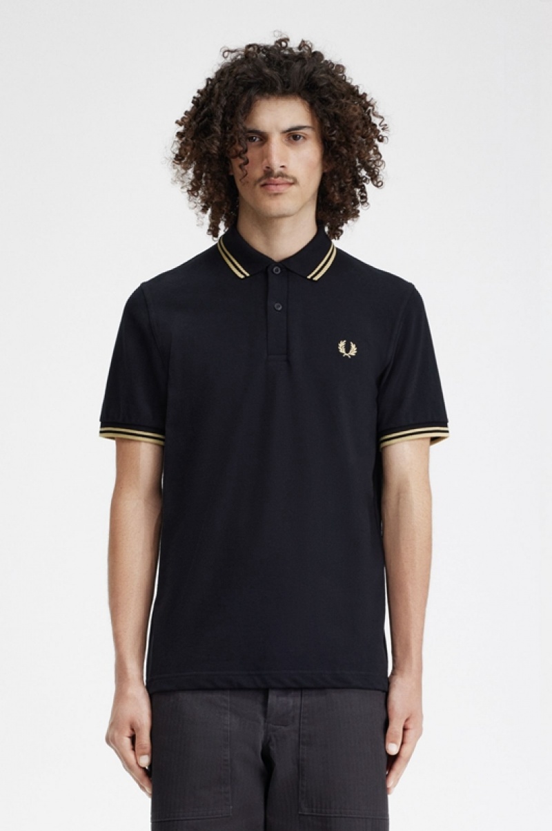 Fred Perry Shanghai M12 Men's Shirts Black | LQZ-941568