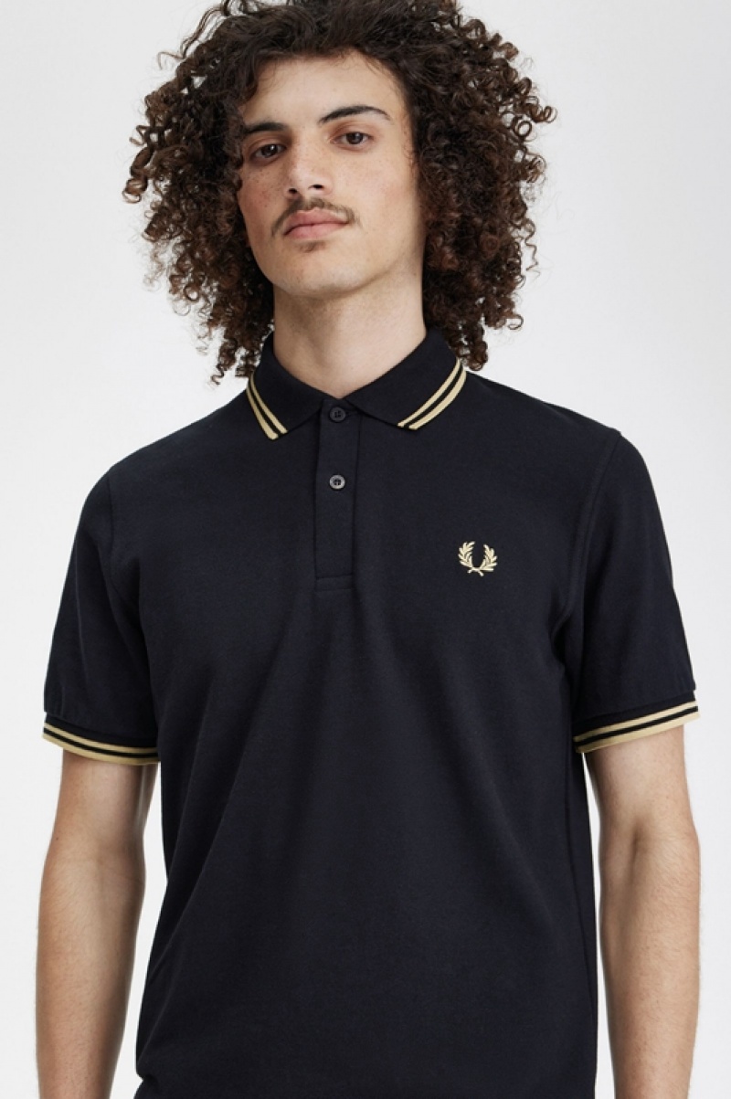 Fred Perry Shanghai M12 Men's Shirts Black | LQZ-941568