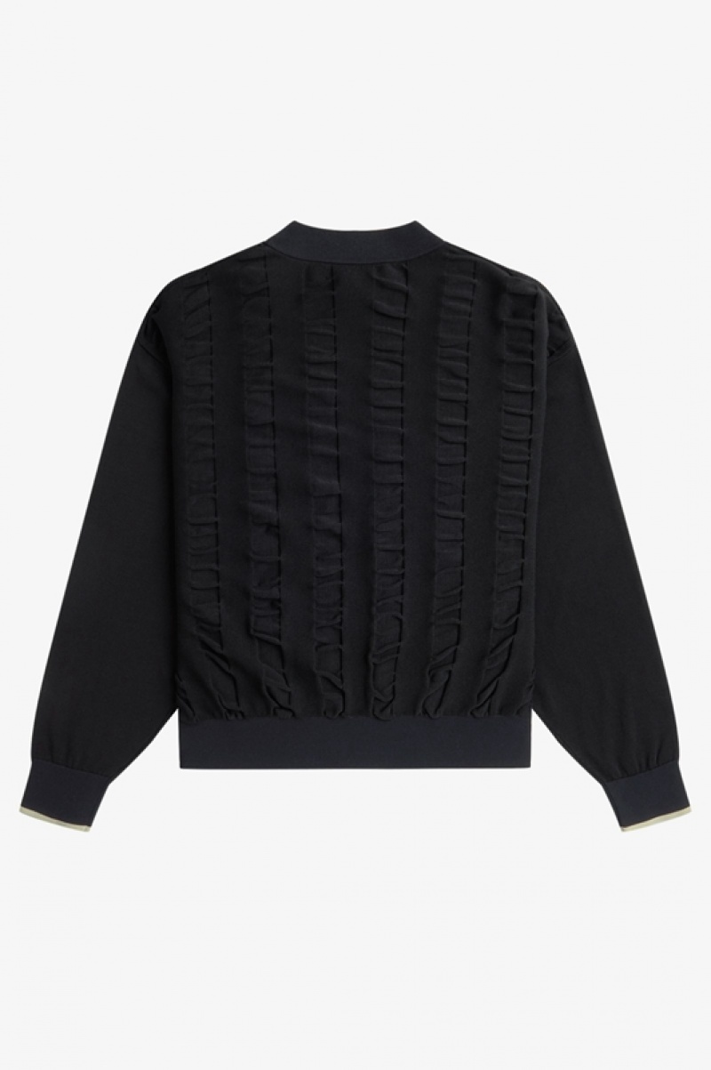 Fred Perry Striped Women's Sweaters Black | UVH-942670