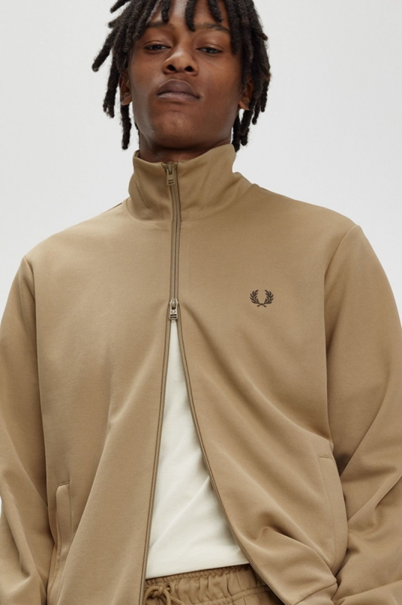 Fred Perry Tape Detail Track Men's Jackets Grey | DXZ-743069