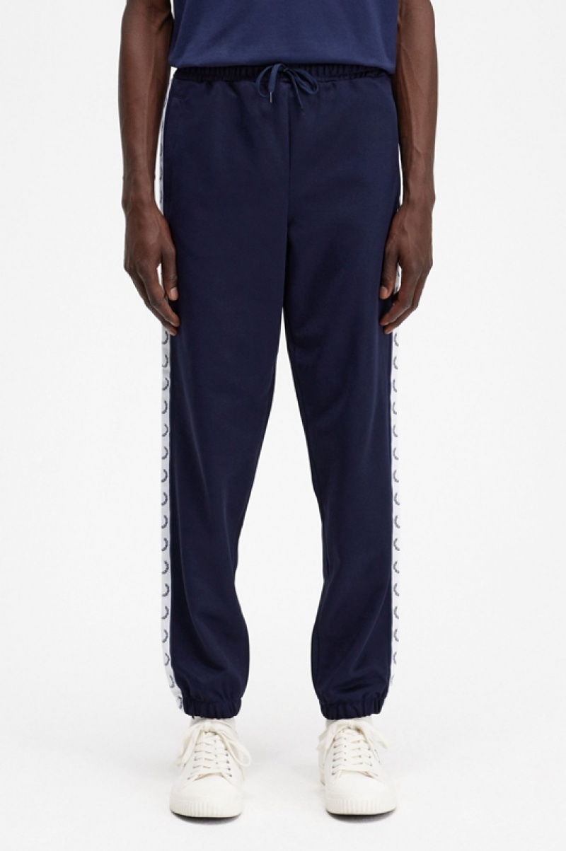 Fred Perry Taped Track Men's Pants Blue | LOS-753089