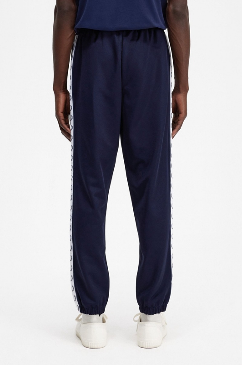 Fred Perry Taped Track Men's Pants Blue | LOS-753089