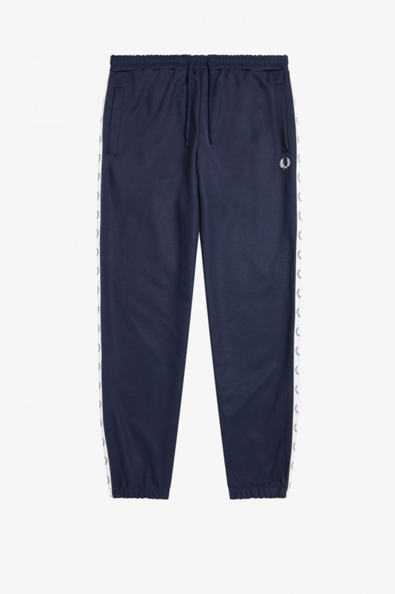 Fred Perry Taped Track Men's Pants Blue | LOS-753089