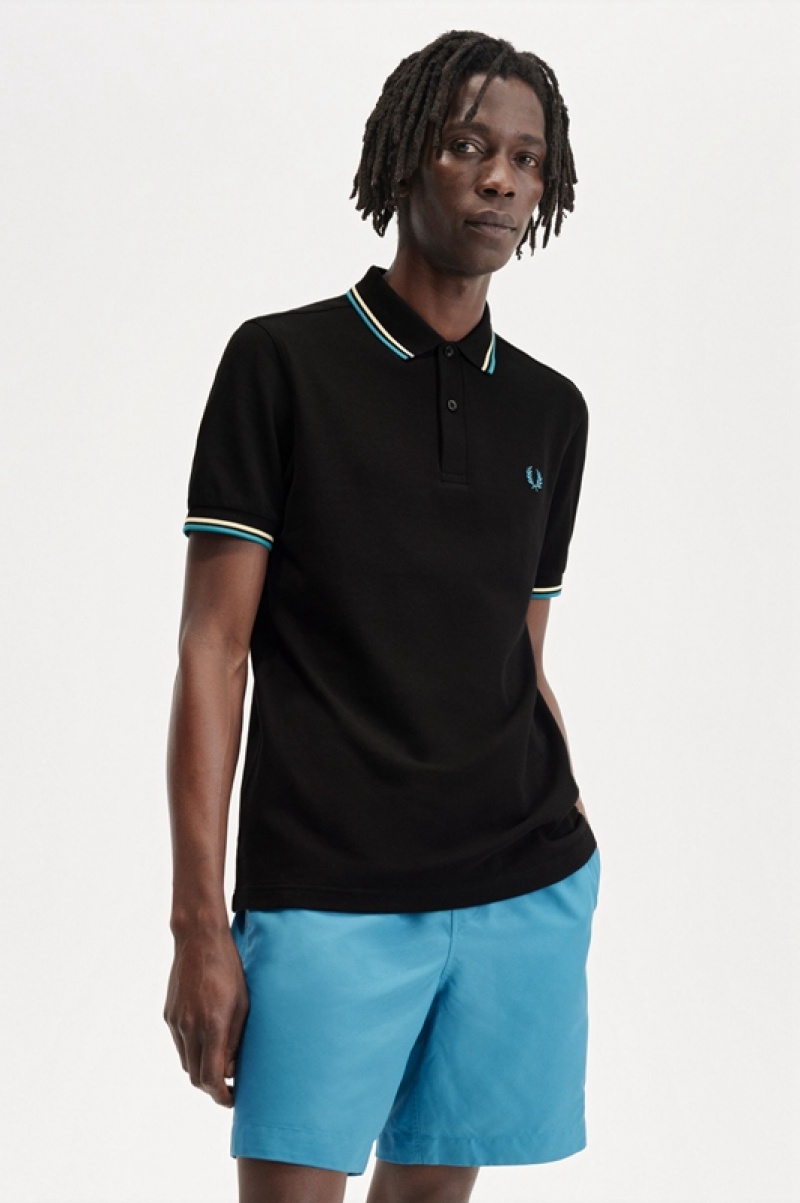 Fred Perry The Fred Perry Men's Polo Shirts Black | OAD-781230