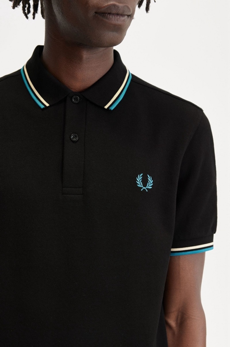 Fred Perry The Fred Perry Men's Polo Shirts Black | OAD-781230