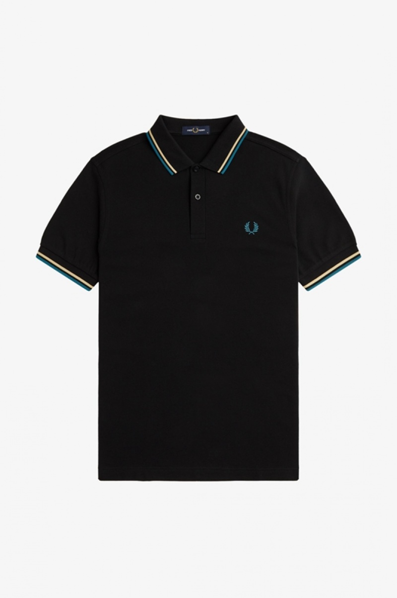 Fred Perry The Fred Perry Men's Polo Shirts Black | OAD-781230