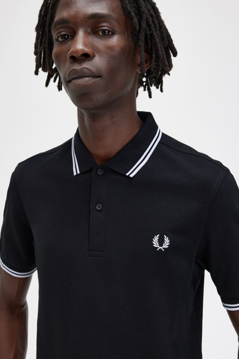 Fred Perry The Fred Perry Men's Polo Shirts Black | FPN-735186