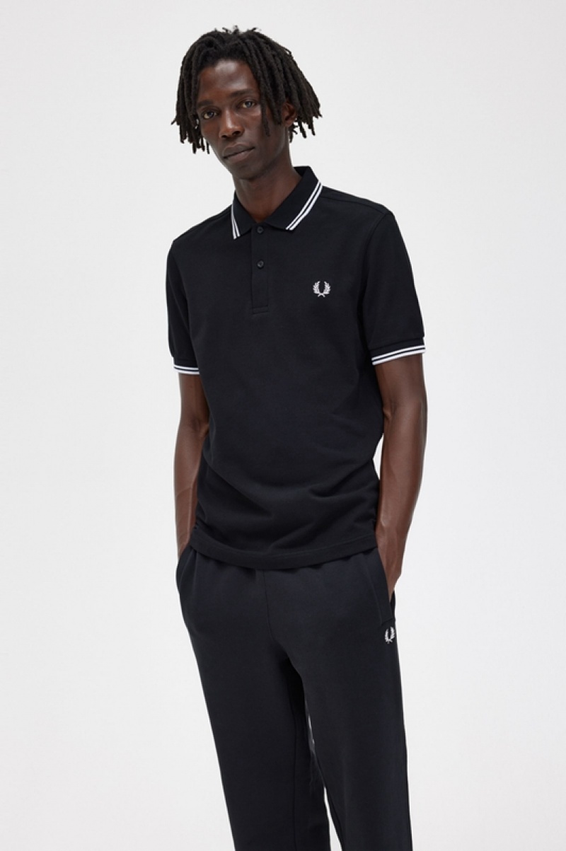 Fred Perry The Fred Perry Men's Polo Shirts Black | FPN-735186