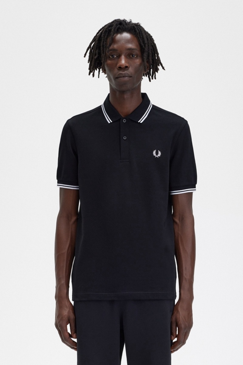 Fred Perry The Fred Perry Men\'s Polo Shirts Black | FPN-735186