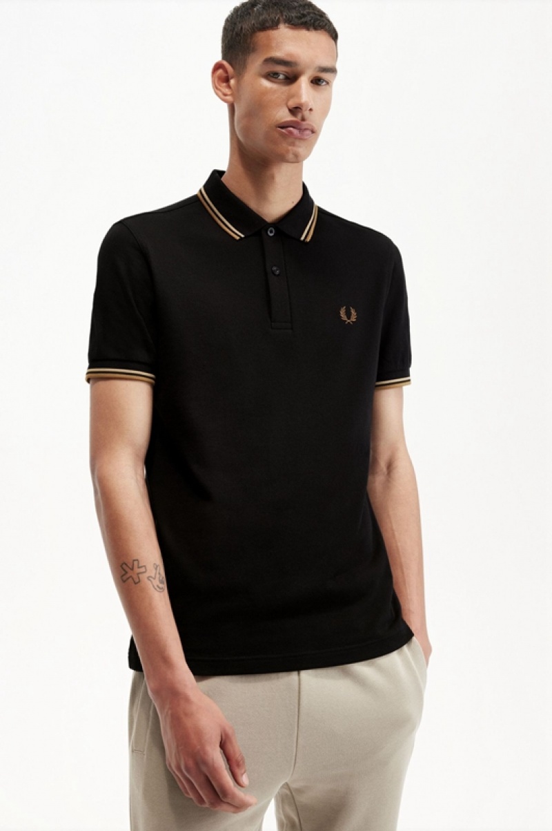 Fred Perry The Fred Perry Men's Polo Shirts Black | WAR-905276