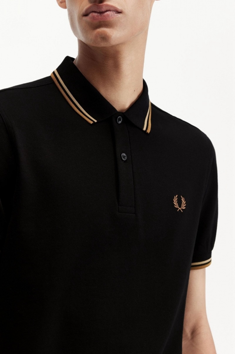 Fred Perry The Fred Perry Men's Polo Shirts Black | WAR-905276