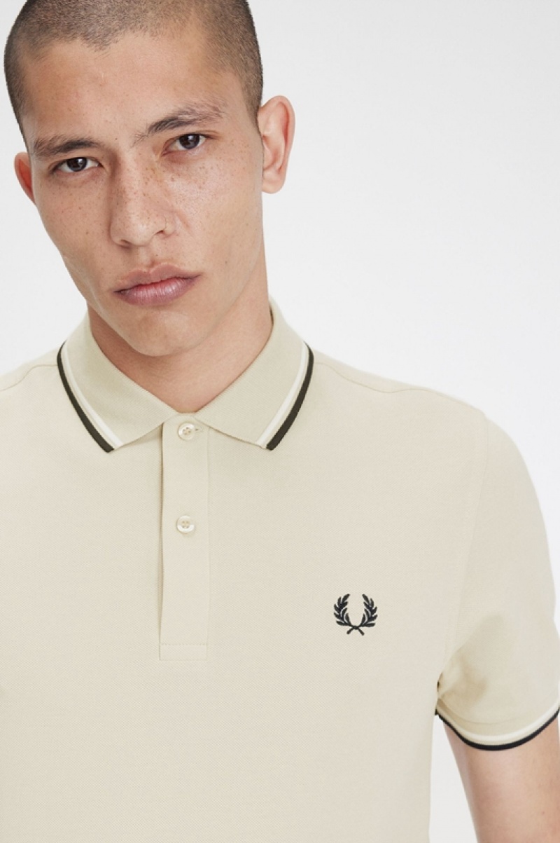 Fred Perry The Fred Perry Men's Polo Shirts Cream | QDO-871460