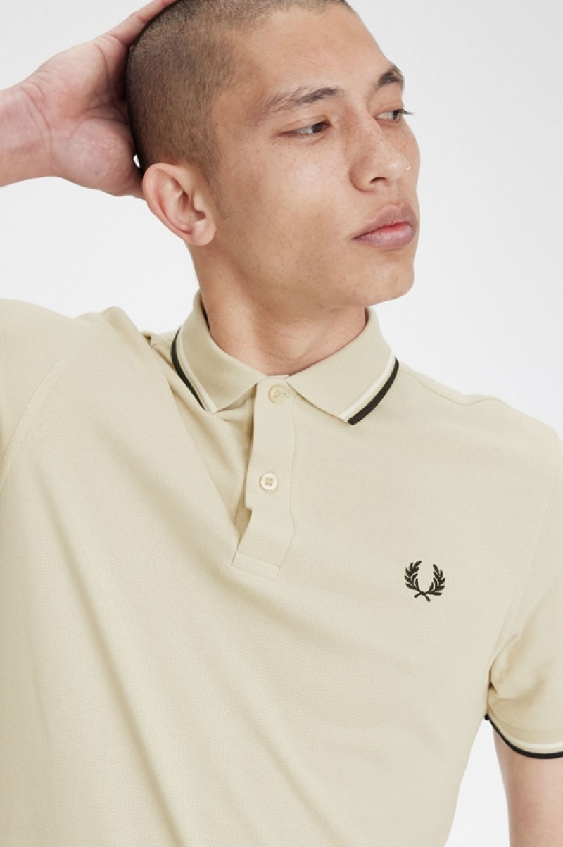 Fred Perry The Fred Perry Men's Polo Shirts Cream | QDO-871460