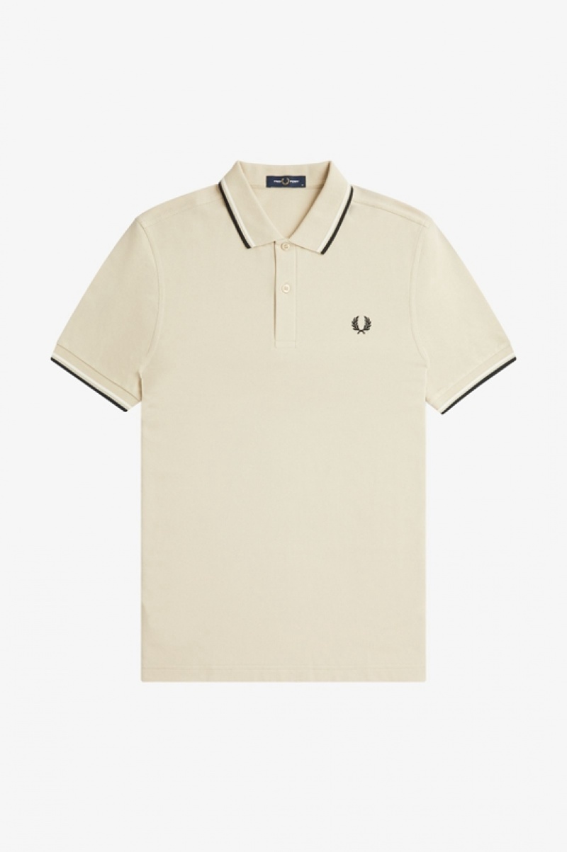 Fred Perry The Fred Perry Men's Polo Shirts Cream | QDO-871460