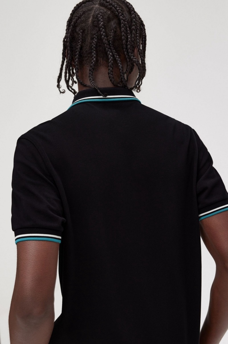 Fred Perry The Fred Perry Men's Polo Shirts Black | GMY-279163