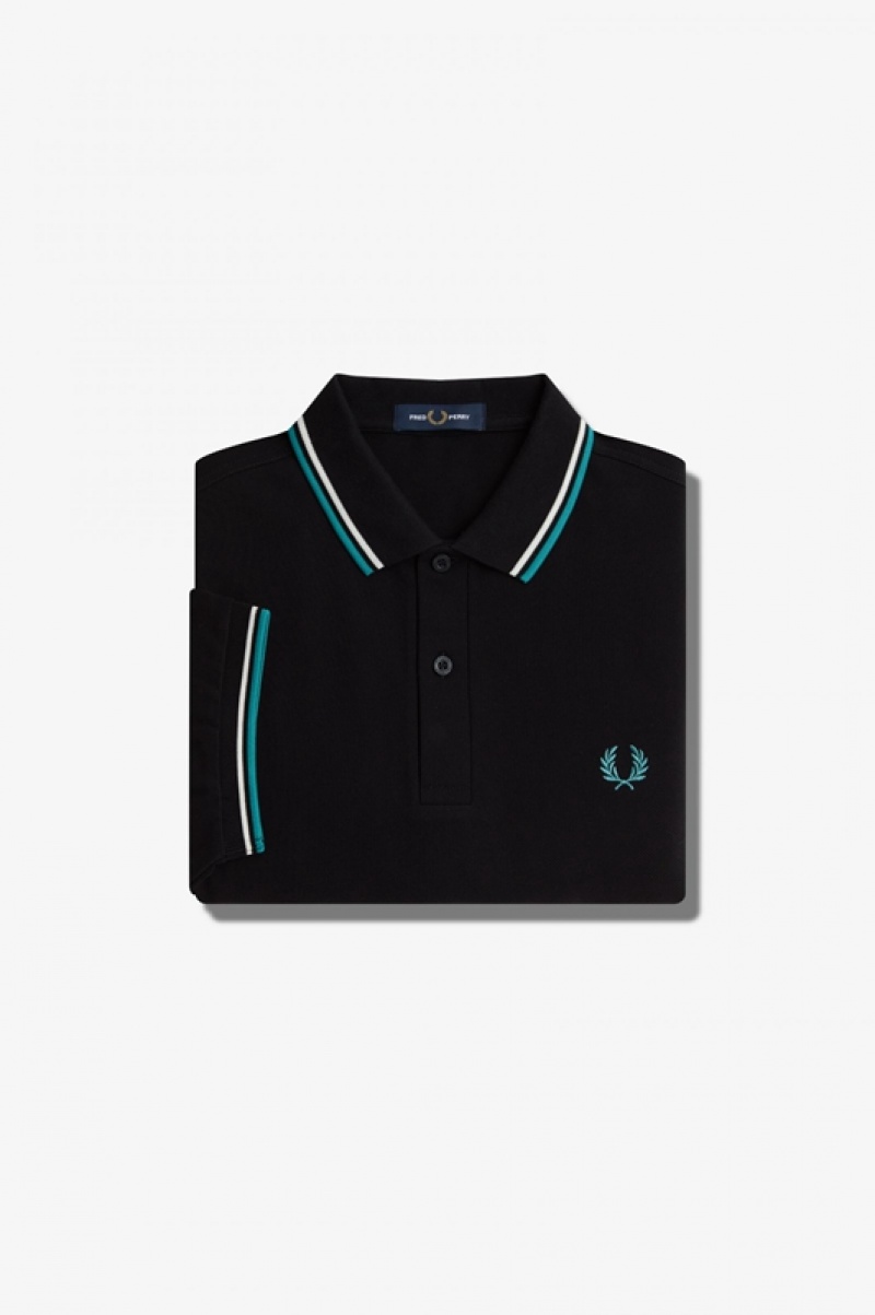 Fred Perry The Fred Perry Men's Polo Shirts Black | GMY-279163