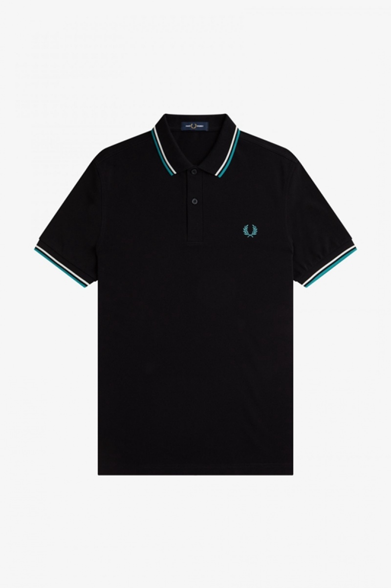 Fred Perry The Fred Perry Men's Polo Shirts Black | GMY-279163