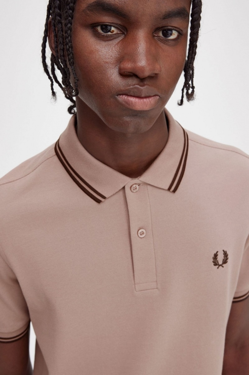 Fred Perry The Fred Perry Men's Polo Shirts Dark Pink | IWS-674235