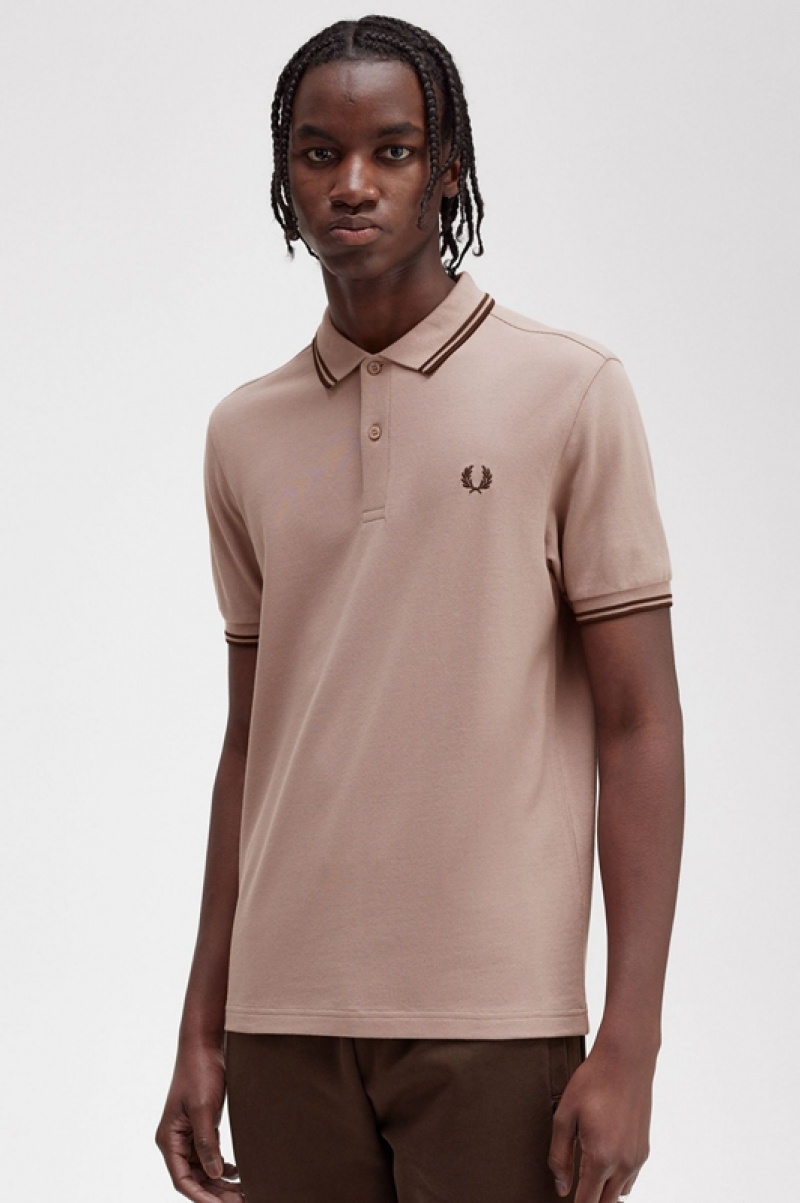 Fred Perry The Fred Perry Men's Polo Shirts Dark Pink | IWS-674235