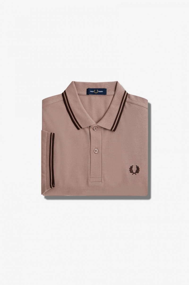 Fred Perry The Fred Perry Men's Polo Shirts Dark Pink | IWS-674235