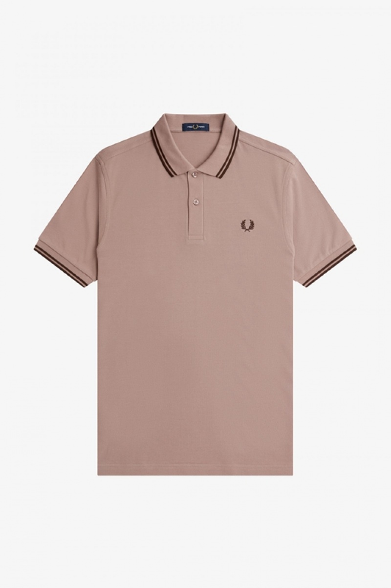 Fred Perry The Fred Perry Men's Polo Shirts Dark Pink | IWS-674235