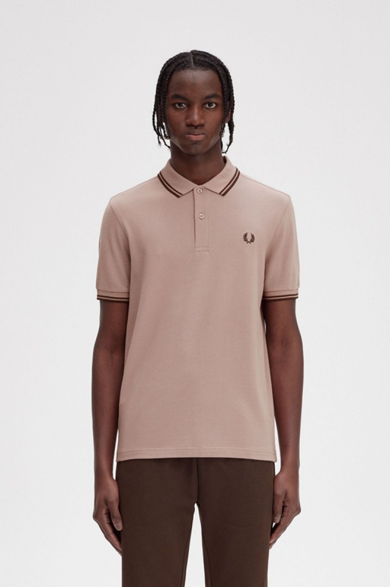 Fred Perry The Fred Perry Men\'s Polo Shirts Dark Pink | IWS-674235