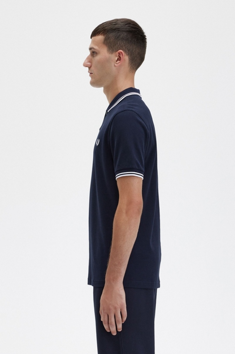 Fred Perry The Fred Perry Men's Polo Shirts Navy | DVQ-710248