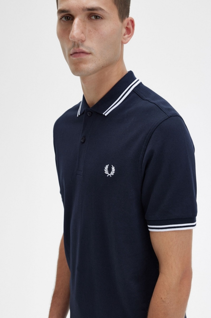 Fred Perry The Fred Perry Men's Polo Shirts Navy | DVQ-710248