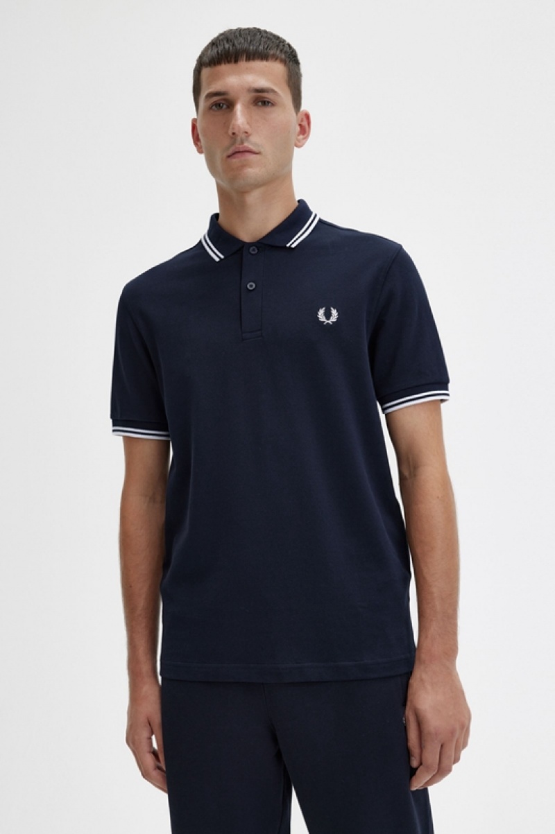 Fred Perry The Fred Perry Men's Polo Shirts Navy | DVQ-710248