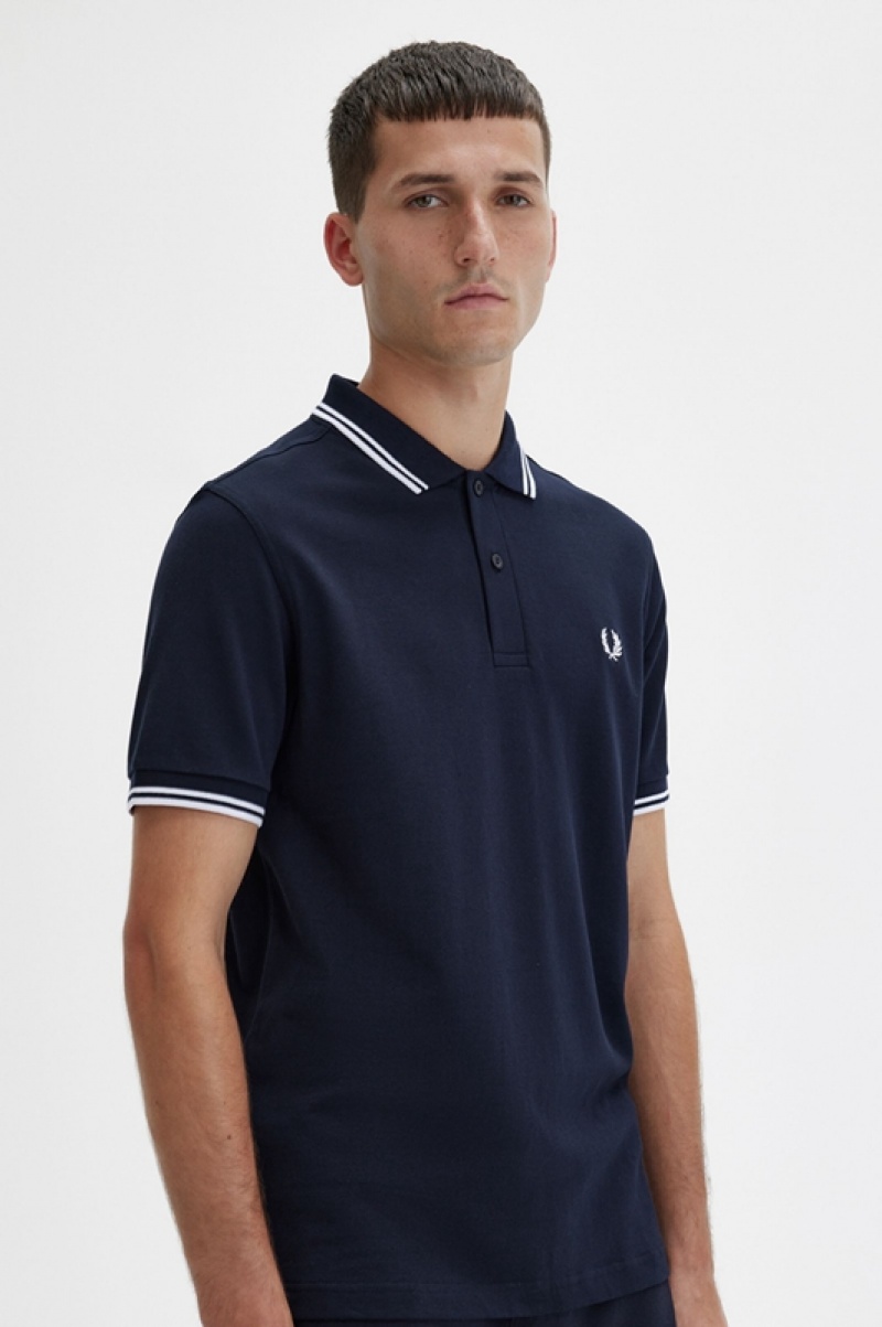 Fred Perry The Fred Perry Men's Polo Shirts Navy | DVQ-710248