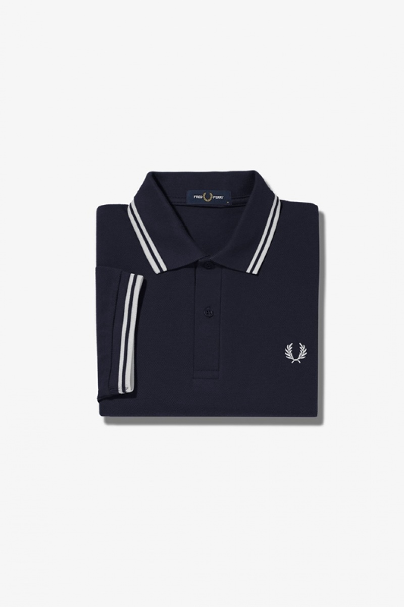 Fred Perry The Fred Perry Men's Polo Shirts Navy | DVQ-710248