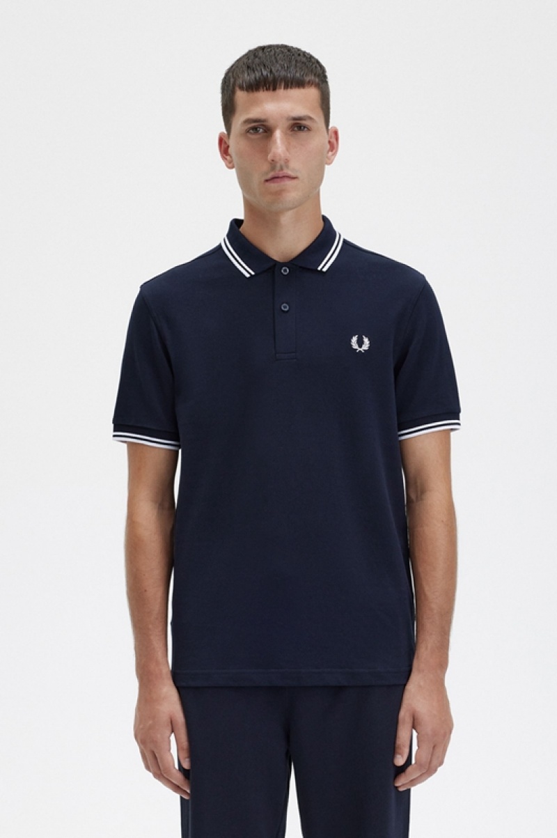 Fred Perry The Fred Perry Men\'s Polo Shirts Navy | DVQ-710248