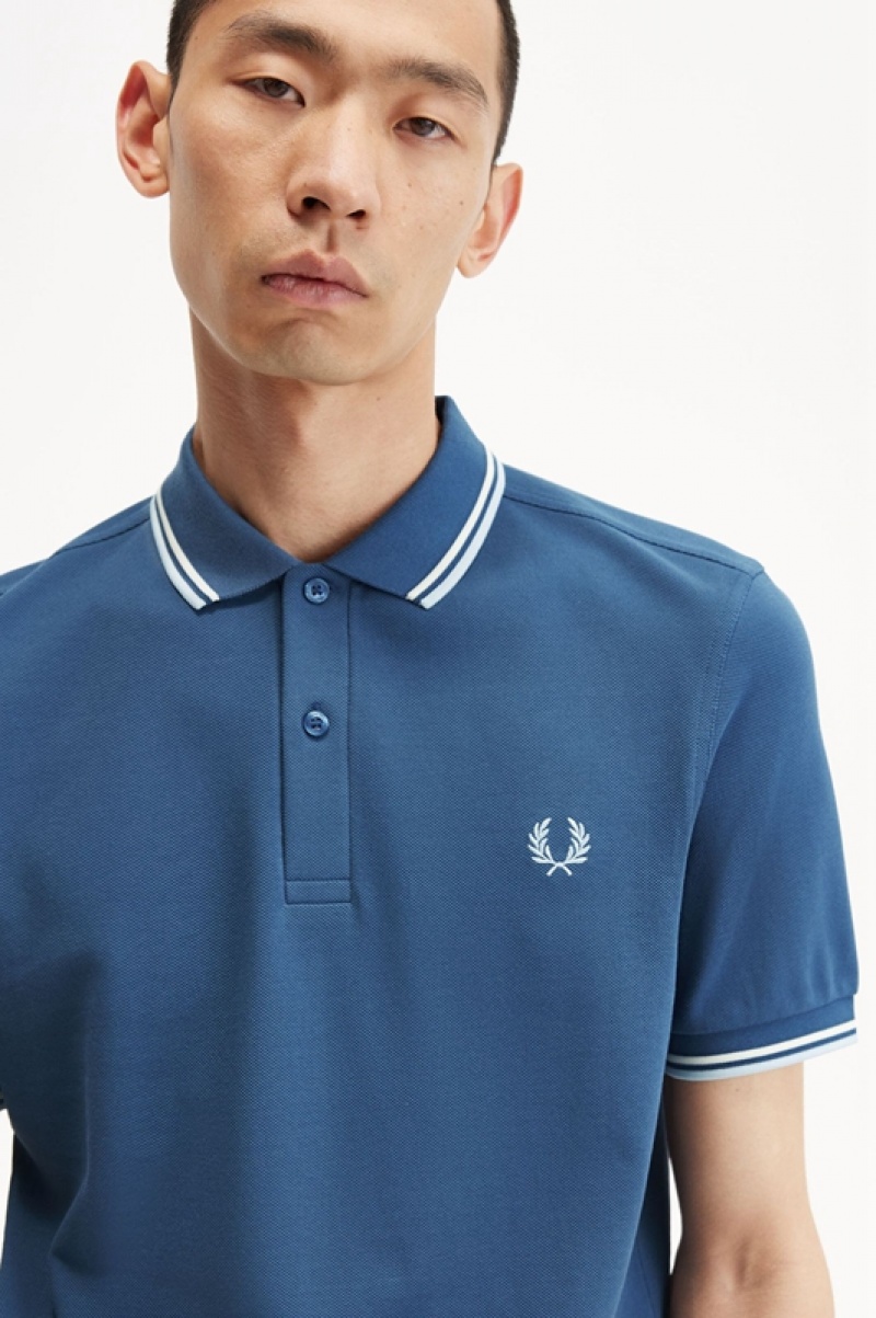 Fred Perry The Fred Perry Men's Polo Shirts Blue | RHF-901423