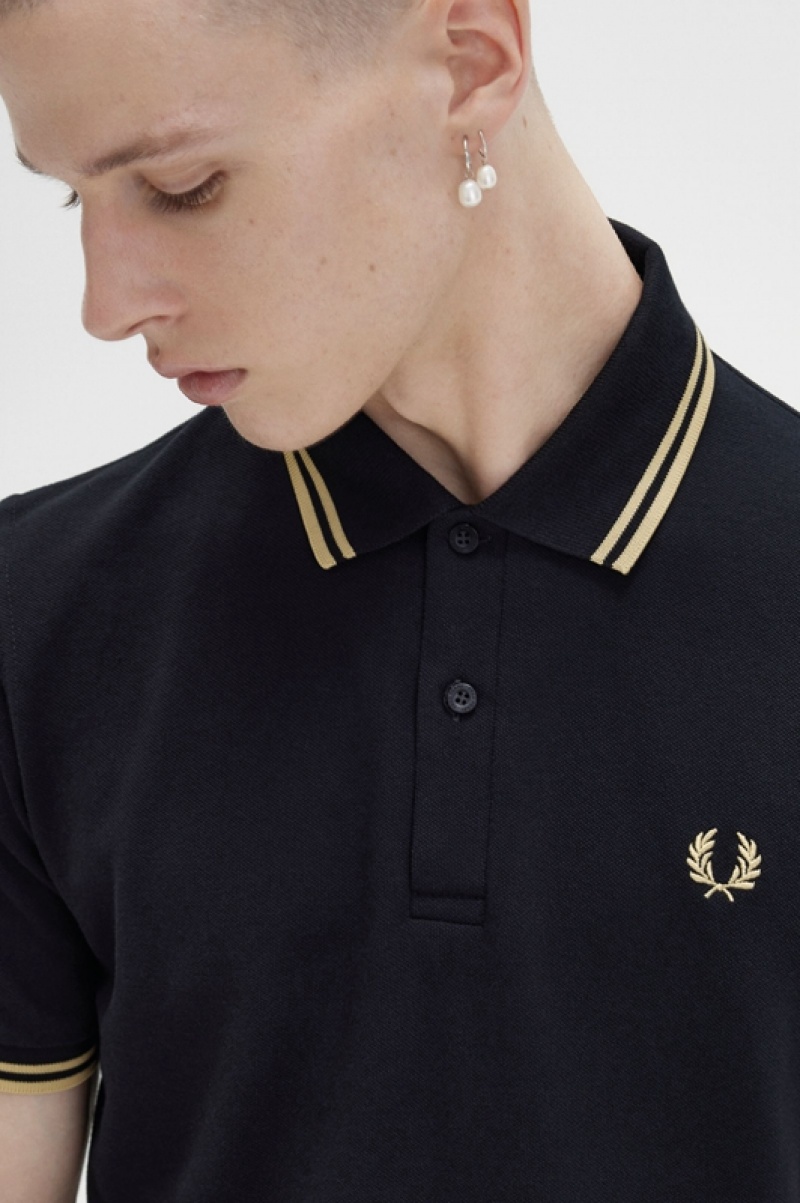 Fred Perry The Fred Perry Men's Polo Shirts Black | TWN-723684