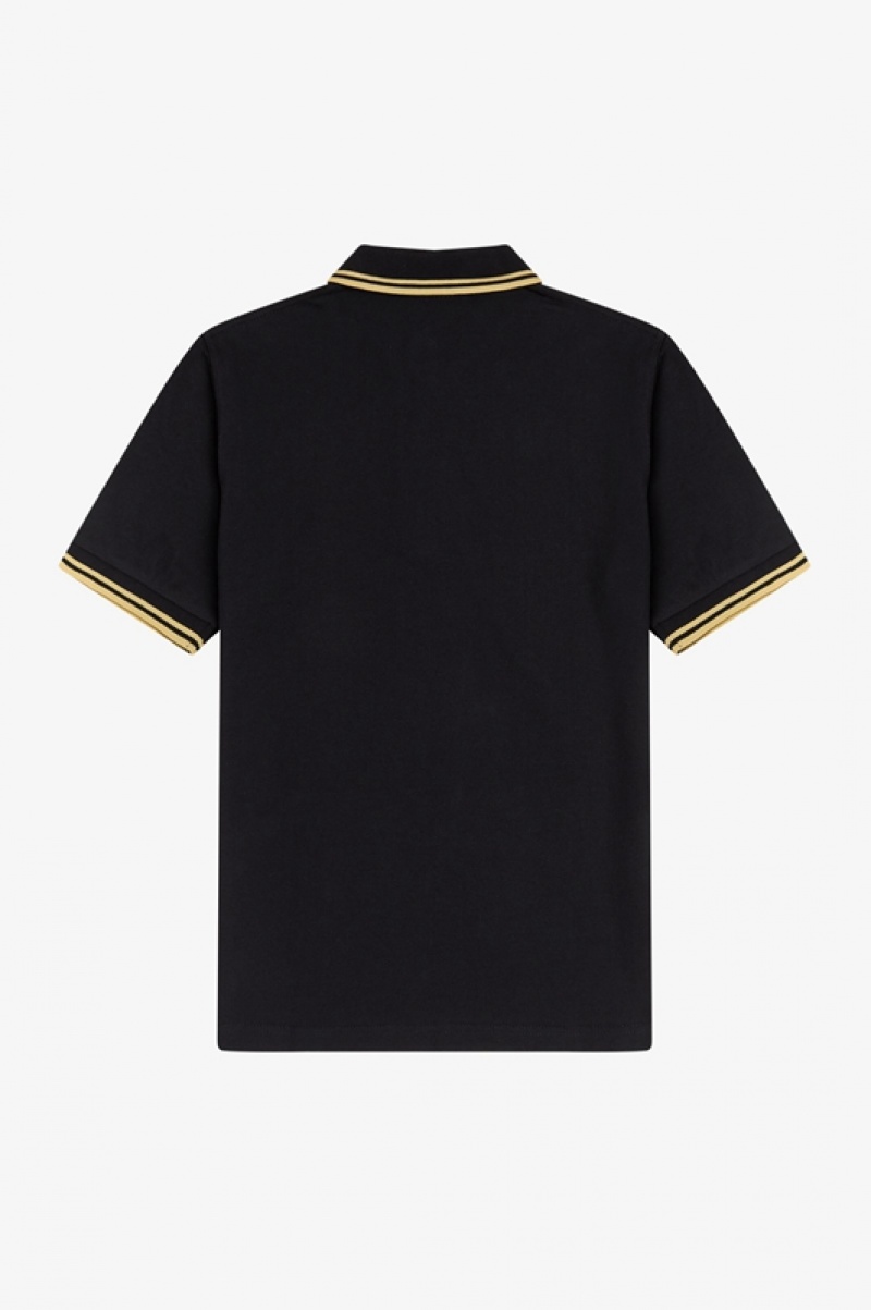 Fred Perry The Fred Perry Men's Polo Shirts Black | TWN-723684