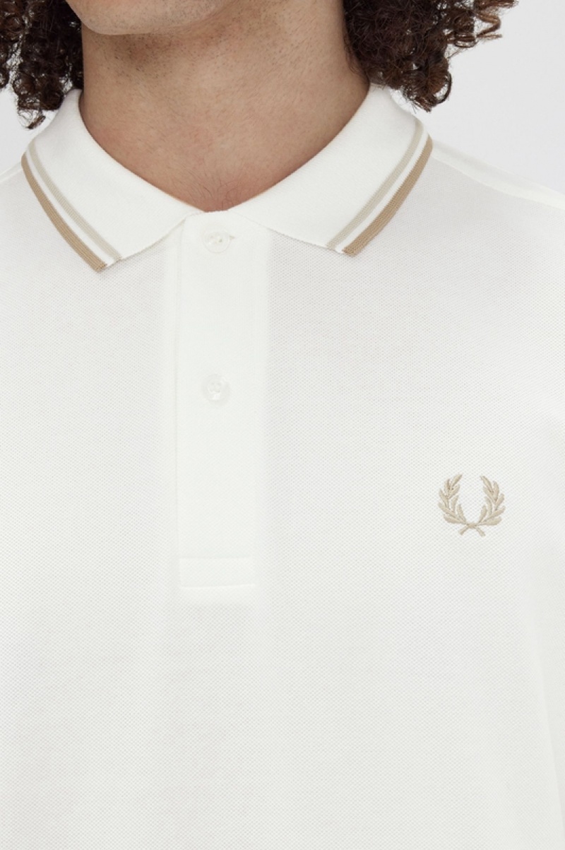 Fred Perry The Fred Perry Men's Polo Shirts White | BDE-653481