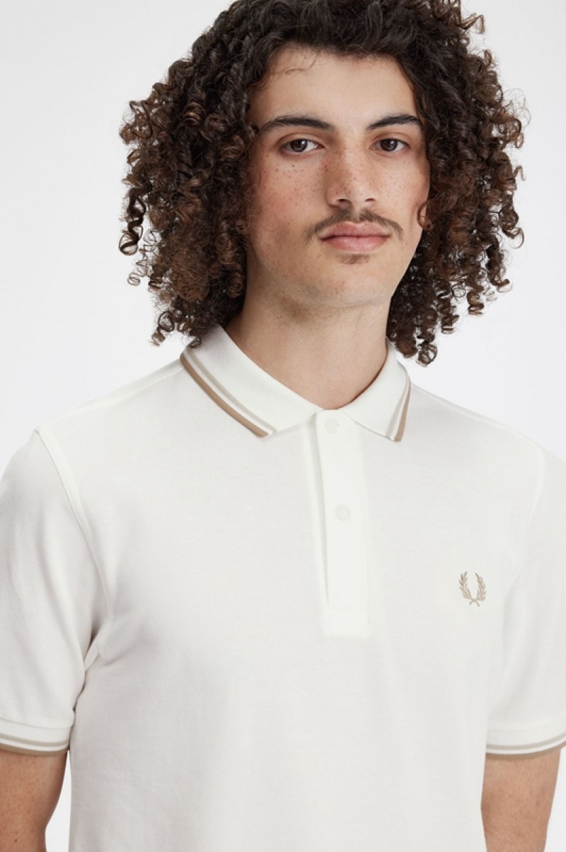 Fred Perry The Fred Perry Men's Polo Shirts White | BDE-653481