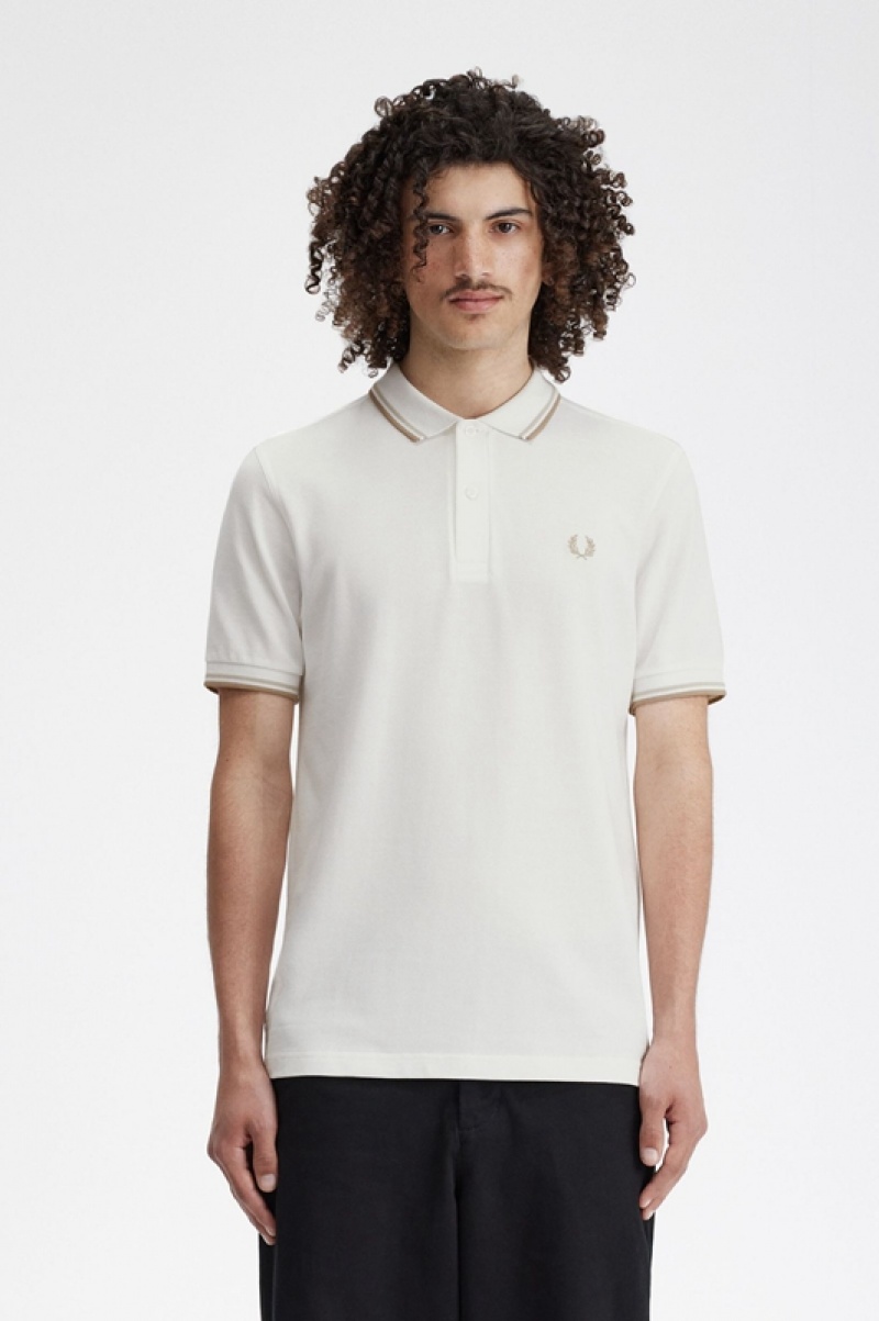 Fred Perry The Fred Perry Men\'s Polo Shirts White | BDE-653481