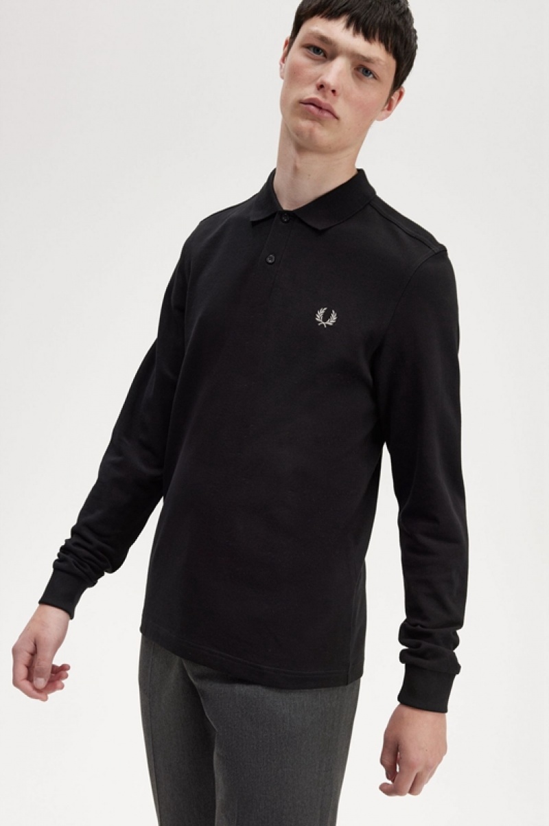 Fred Perry The Fred Perry Men's Polo Shirts Black | CDA-195324