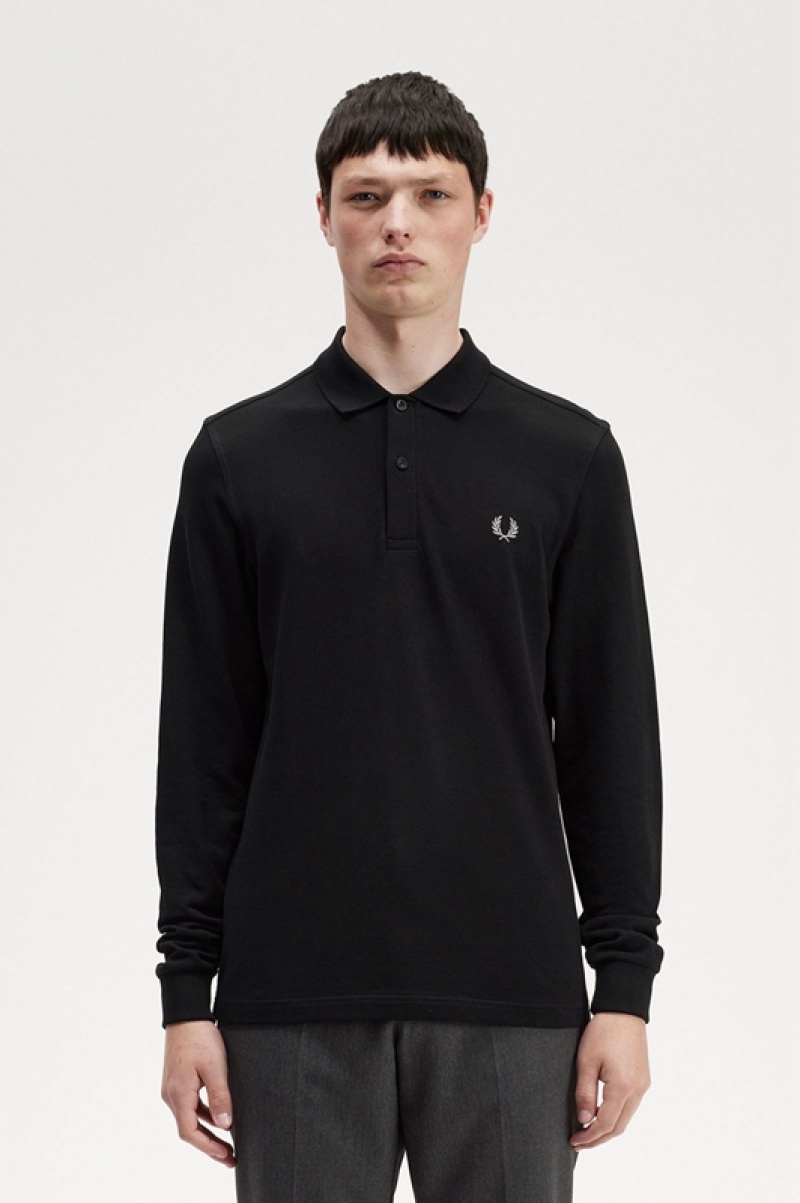 Fred Perry The Fred Perry Men\'s Polo Shirts Black | CDA-195324